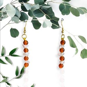 Carnelian & Rose Quartz Earrings